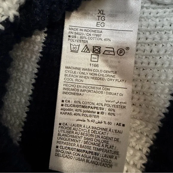 Old Navy White Striped Sweater Tank Sleeveless Cotton Blend Nautical Size XL - Picture 8 of 11